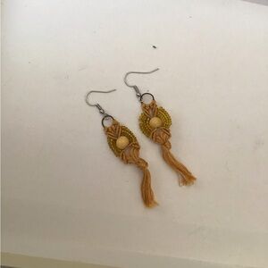 Handmade Earrings 3 inches long Gold